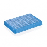 96孔PCR板, 硬质框架, PC/PP, 蓝色, 全裙边, 低容, 透明管, BIO-CERT? PCR QUALITY