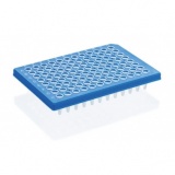 96孔PCR板, 硬质框架, PC/PP, 蓝色, 半裙边, 标准容量, 透明管, BIO-CERT? PCR QUALITY
