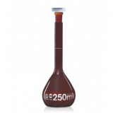 容量瓶, USP, BLAUBRAND?, A级, DE-M, 棕色, 250 ml, NS 10/19, Boro 3.3, PP瓶塞, 带USP 个体证书