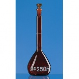 容量瓶，BLAUBRAND, A级，250 ml，Boro 3.3, NS 14/23，玻璃瓶塞，棕色